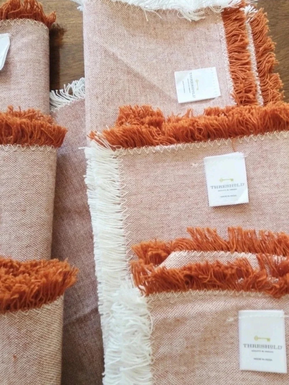 Threshold Target Napkins Or Placemats 100% Cotton Burnt Orange